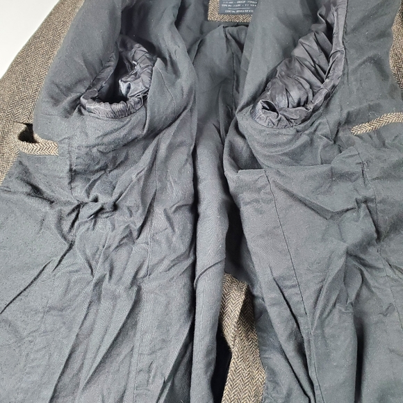 All Saints Brown Herringbone Suit Blazer Jacket - Picture 5 of 11